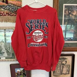 Vintage 1987 RARE Minnesota Twins American League Champions Sweatshirt Size XL
